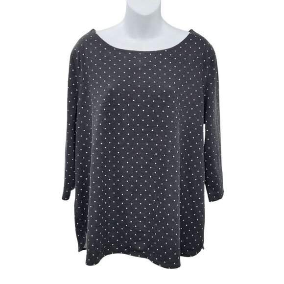 2/$20 Alfred Sung Black & White Polka Dots Top BlouseSize: XXL - Picture 1 of 9